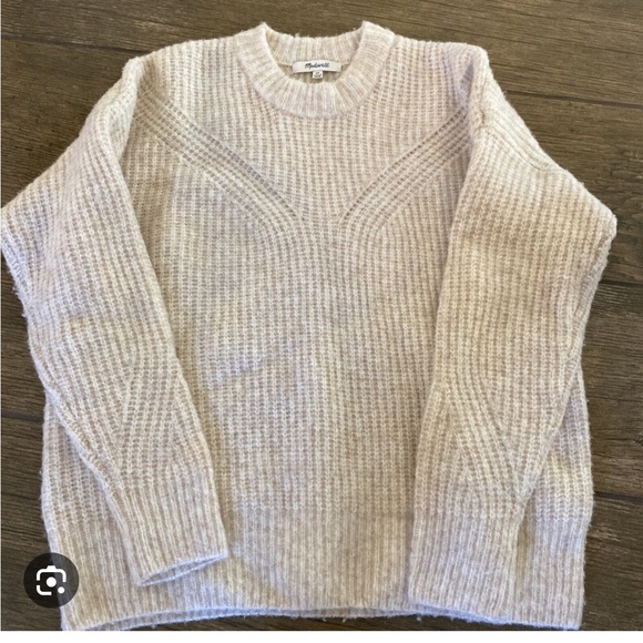 Madewell ribbed sweater in cream, small - Picture 3 of 4